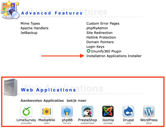 Installatron in DirectAdmin
