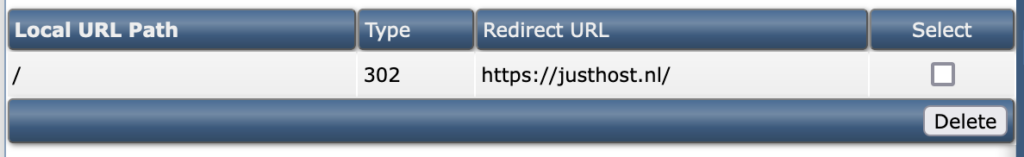 domein forward / redirect naar een andere url