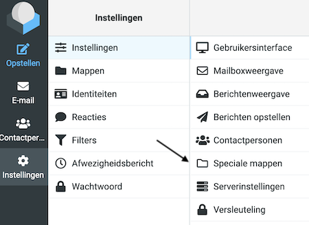 Foutmelding Roundcube instelling speciale mappen