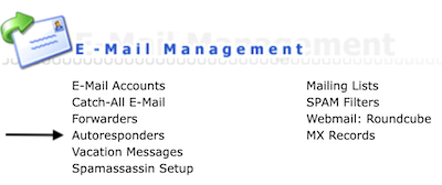 automatisch antwoord e-mail maken in DirectAdmin autoresponders