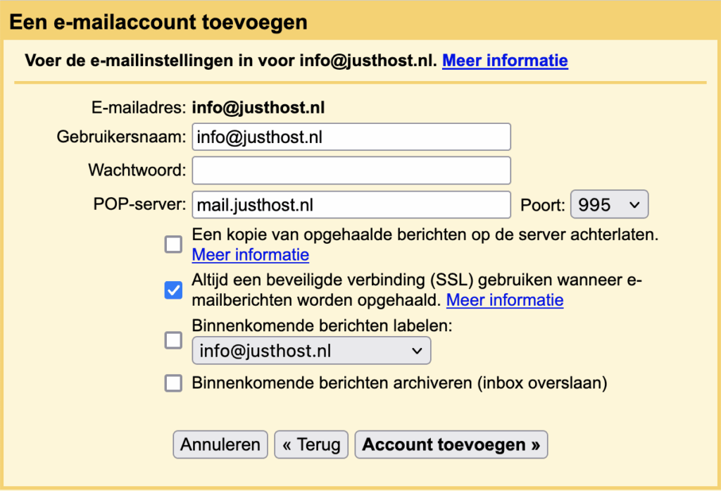 gmail instellingen