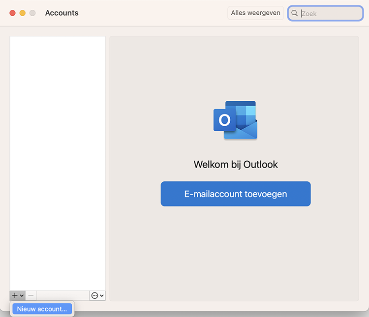 just host nieuw outlook account toevoegen