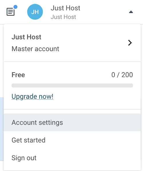account settings mailjet