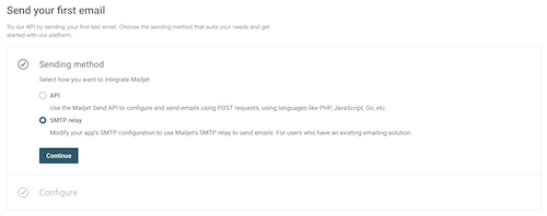 eerste e-mail via mailjet