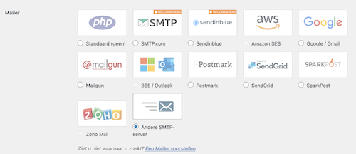 keuze mailer wpmail smtp plugin