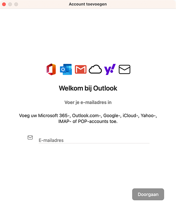 mailadres toevoegen aan Outlook