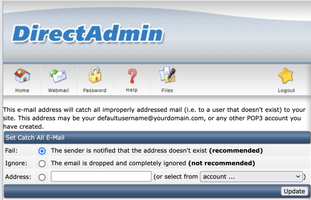 DirectAdmin Catch-All