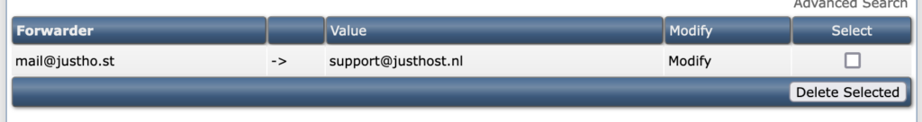 Email doorsturen naar een ander mailadres