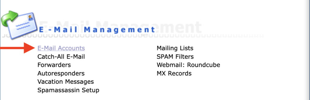 e-mailaccounts DirectAdmin