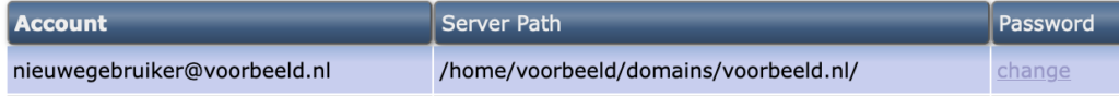 direct admin ftp account wachtwoord wijzigen