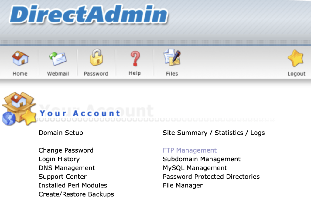 direct admin ftp management