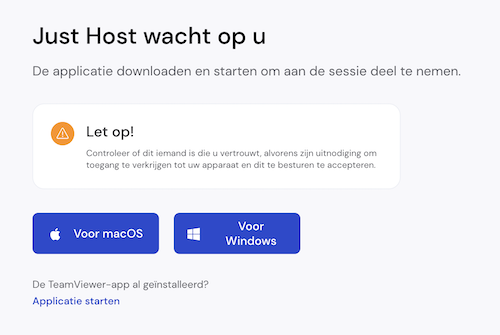 Just Host TeamViewer download overzicht