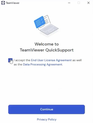 Just Host TeamViewer QuickSupport Overeenkomst.