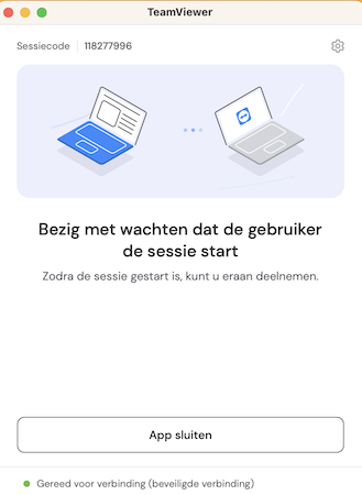 Just Host TeamViewer QuickSupport wachten op sessie