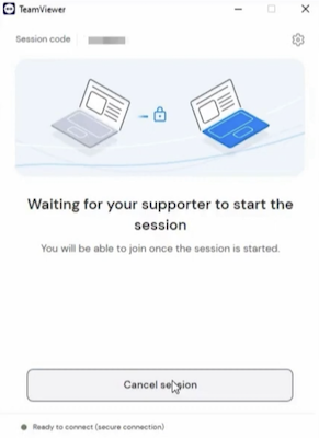 Just Host TeamViewer QuickSupport wacht op sessie